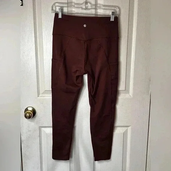 EUC Apana Yoga Pants Leggings Rust Color Sz Small Women’s Full Length Spandex - Picture 2 of 5